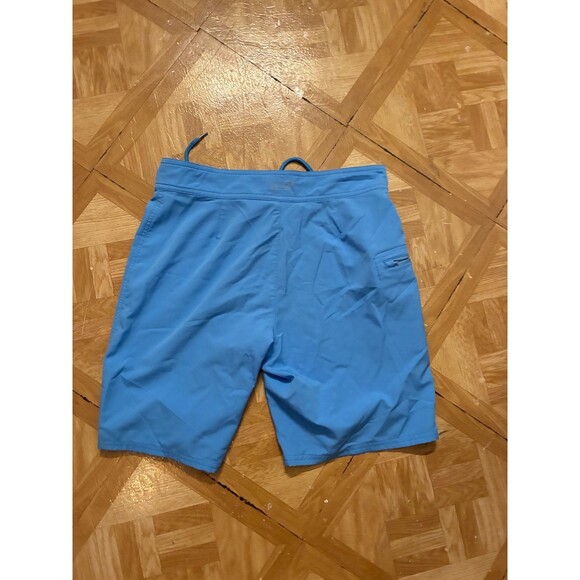 Vineyard Vines Men's Board Swim Shorts Blue Solid Size 28 Tie Front - Picture 2 of 7